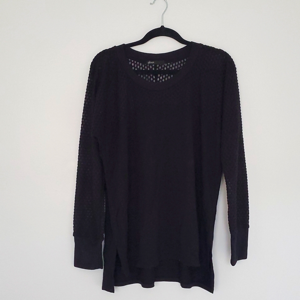 Knit top with fishnet details